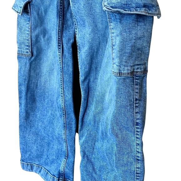 Abercrombie Kids High-Rise Wide Leg Denim Jeans Girls Size 9/10 Casual Active - Picture 5 of 14